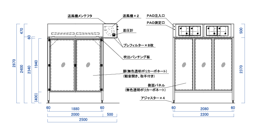 美しい TOOLZAMURAIエアーテック SSークリーンブース 組立キット  464-0489 SSCB2500F 1台 